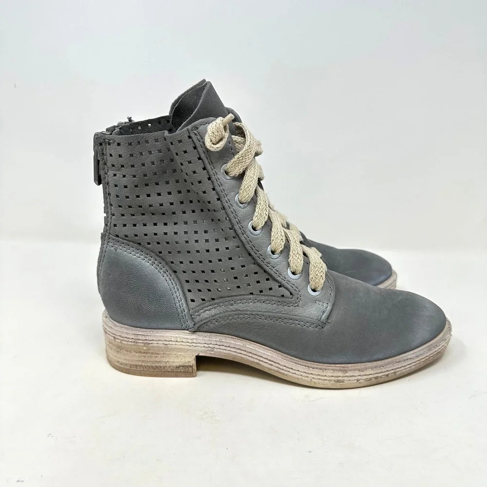 Dolce Vita Aldis Perforated Nubuck Ankle‎ Boots Smoke Grey 8.5